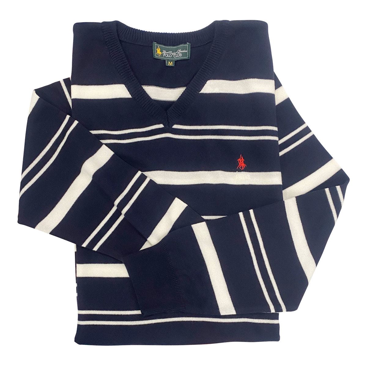 Sweater rayas cuello v marino Polo Club EG