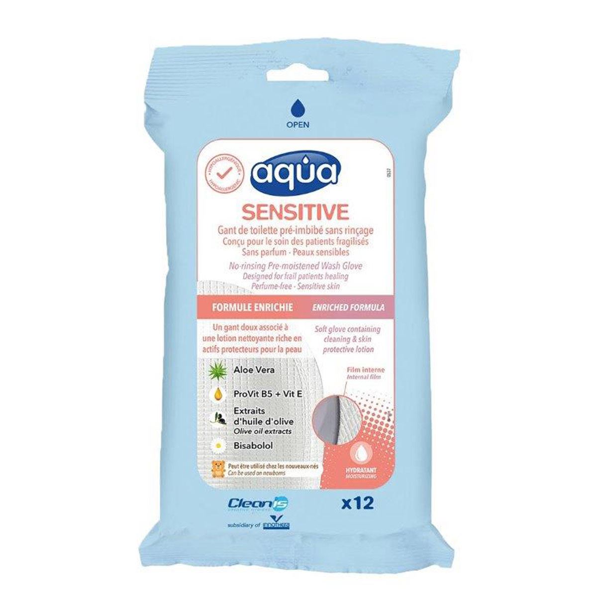 Manopla para bano en seco de tela n