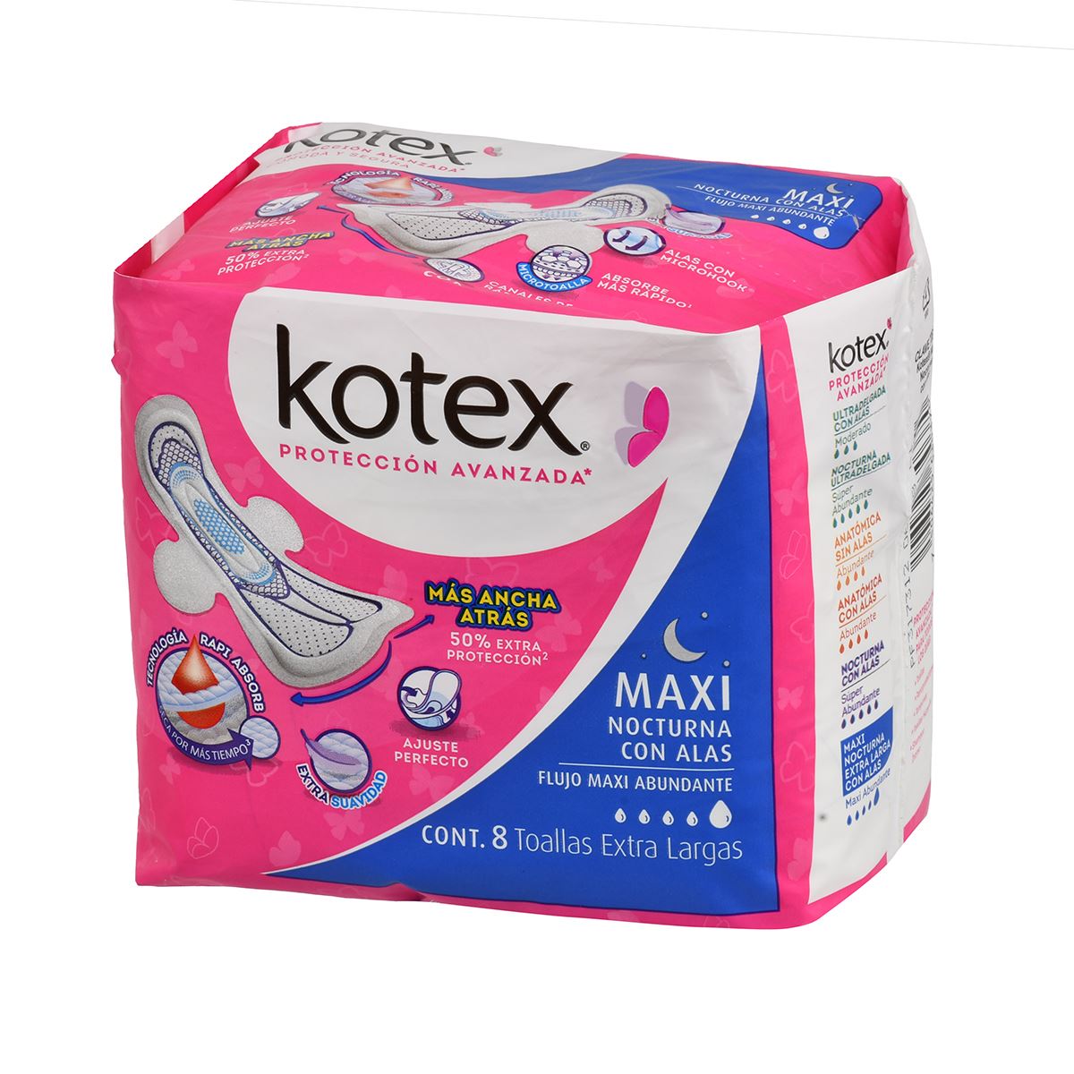 Toalla Kotex Maxi con Alas 8 piezas
