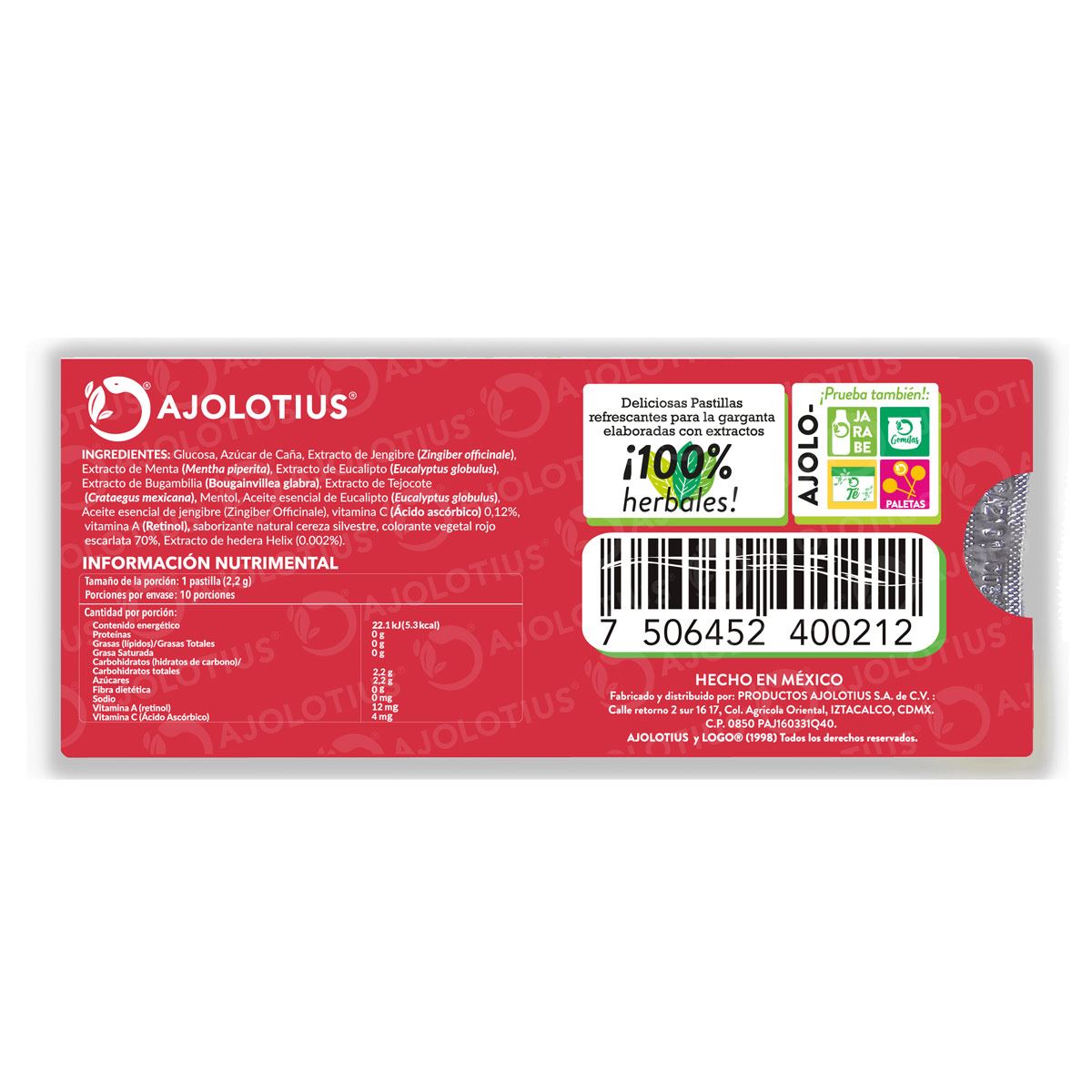 AJOLOTIUS PASTILLAS JENGIBRE & HEDERA