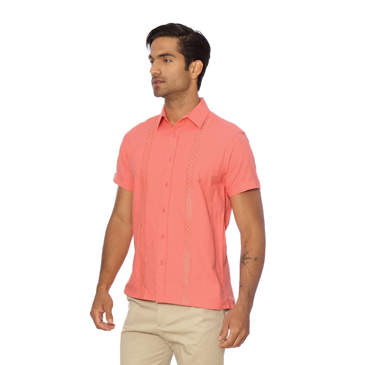 Camisa P/ Playa Manga Corta Salmón Talla Chica