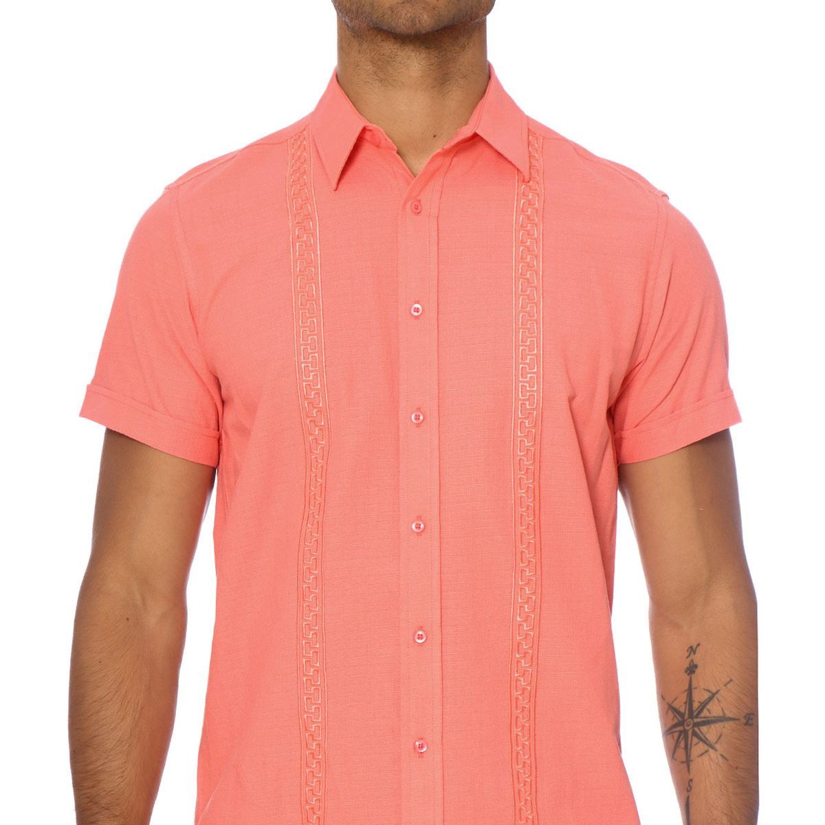 Camisa P/ Playa Manga Corta Salmón Talla Chica