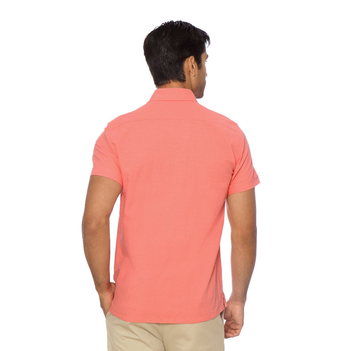 Camisa P/ Playa Manga Corta Salmón Extra Grande