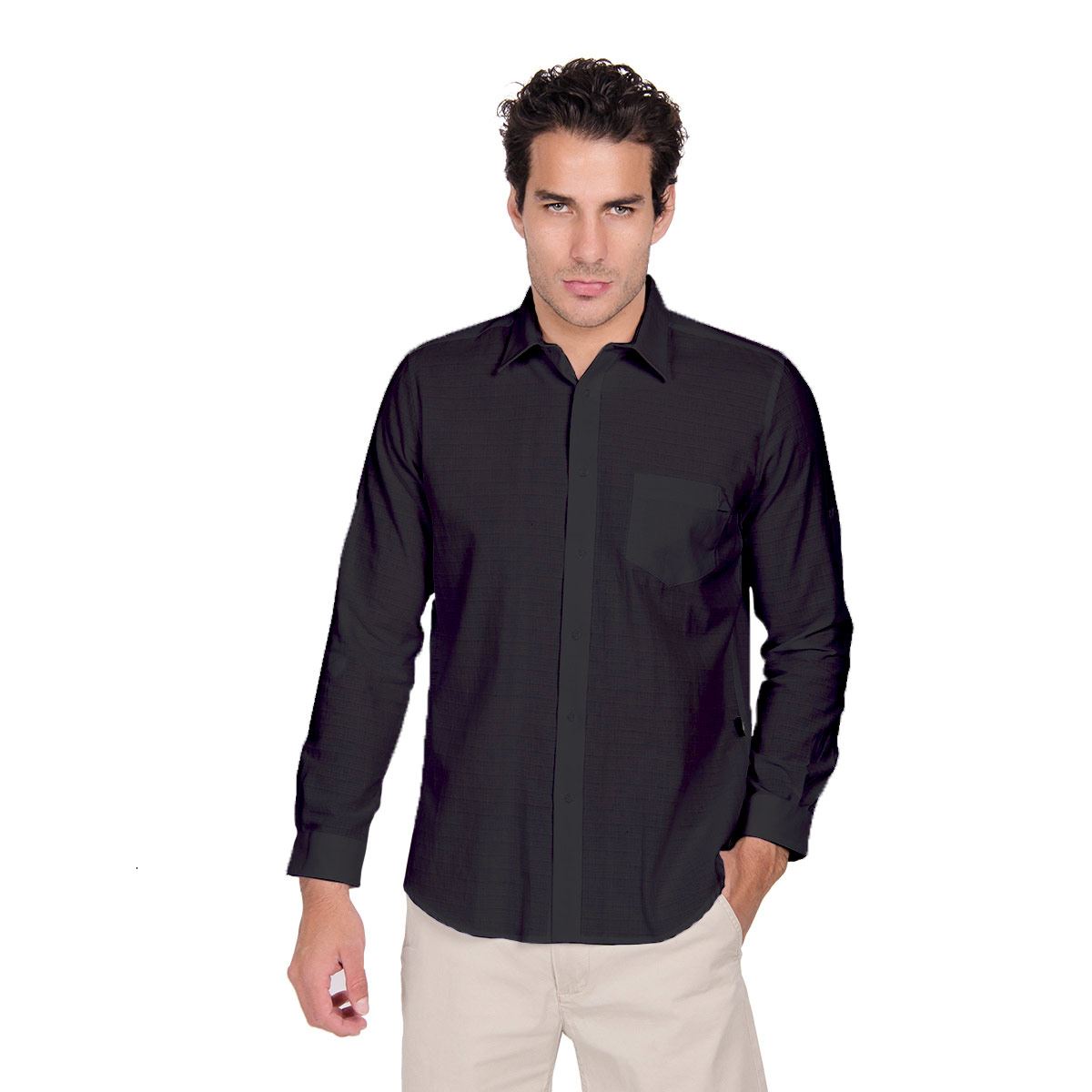Camisa playera manga larga Negro CH
