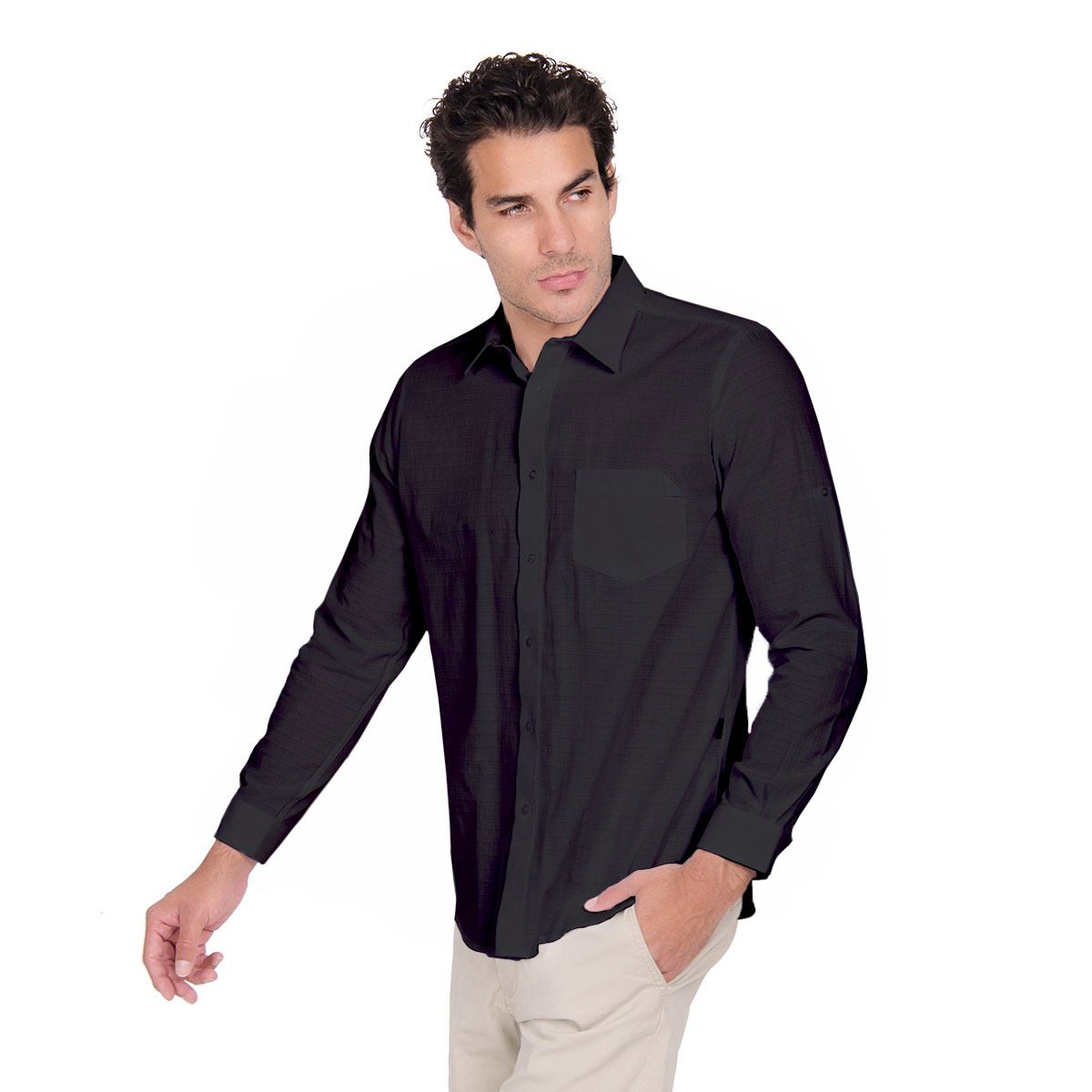 Camisa playera manga larga Negro CH