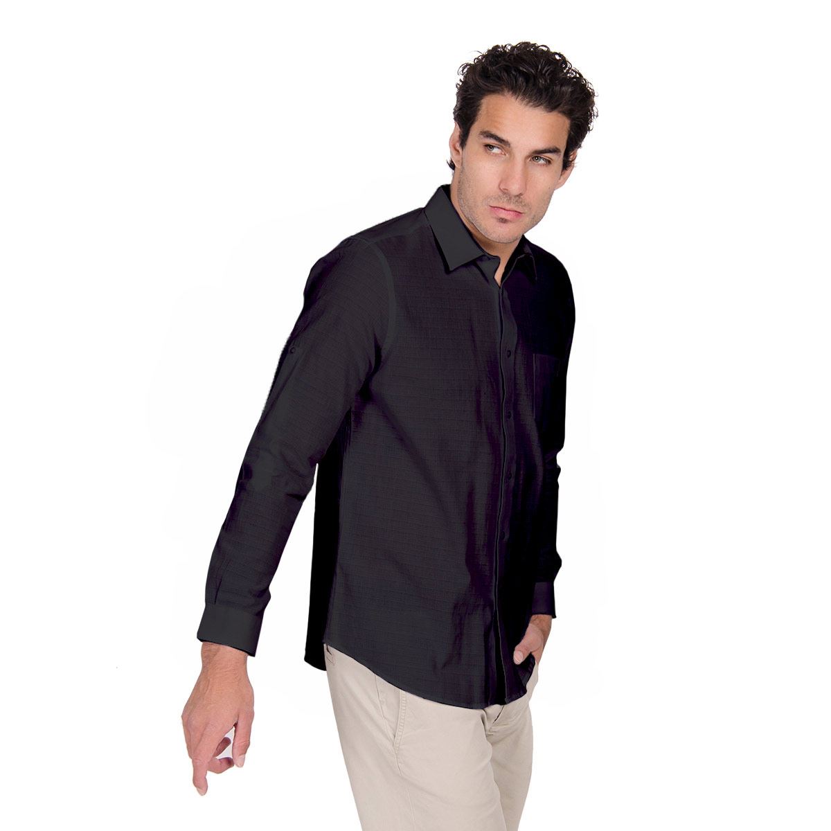 Camisa playera manga larga Negro CH