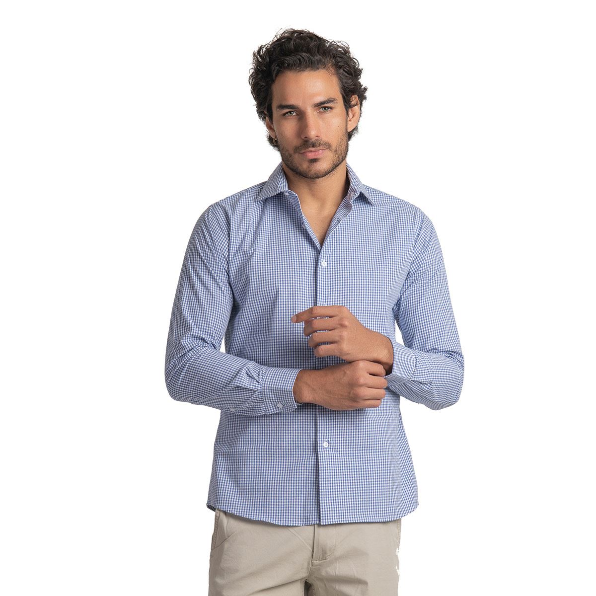 Camisa playera manga larga Azul Claro CH