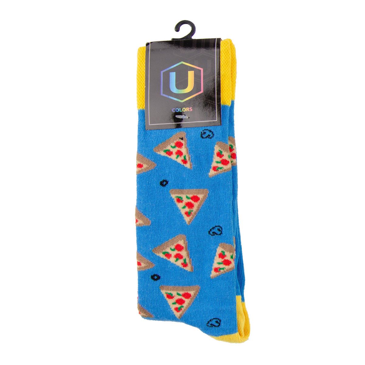 Calcetín Fantasía Pizza azul Único