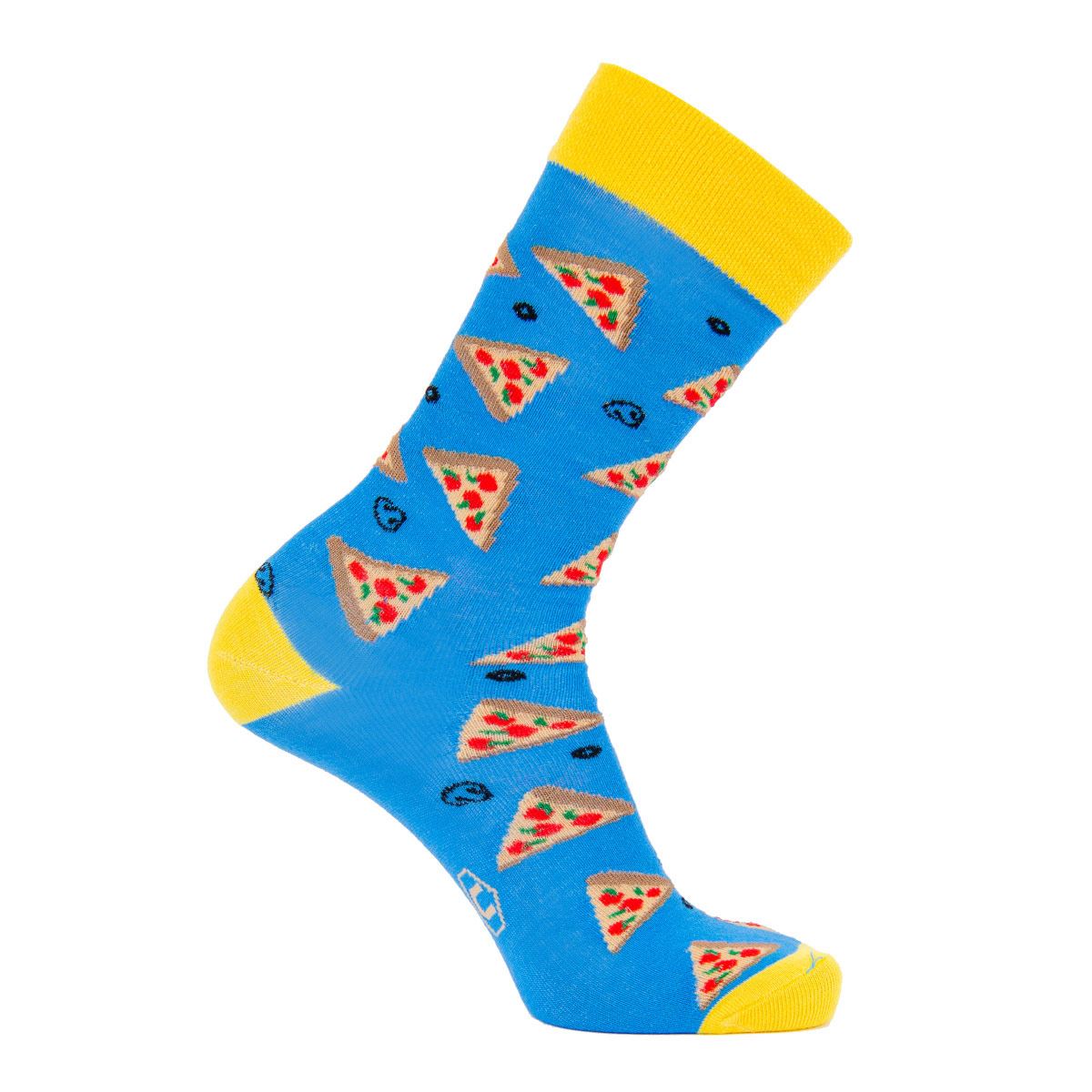 Calcetín Fantasía Pizza azul Único