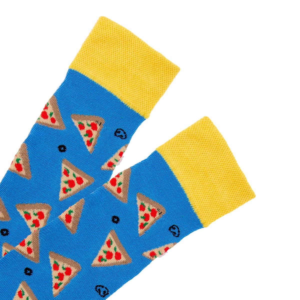 Calcetín Fantasía Pizza azul Único