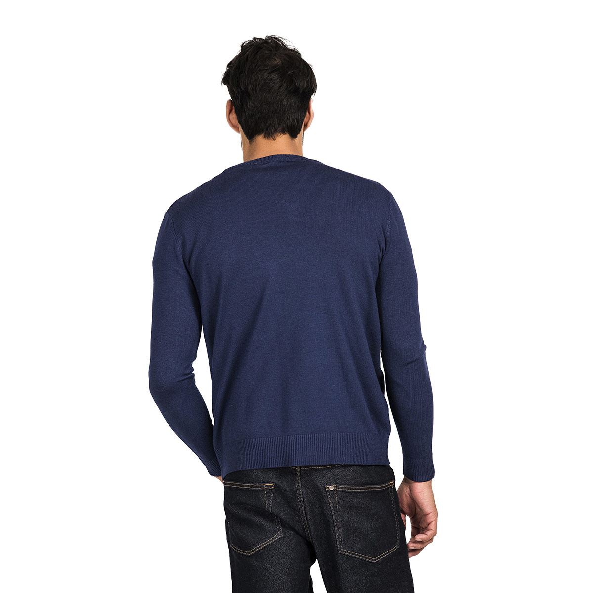 Suéter para caballero cuello V color marino talla mediana