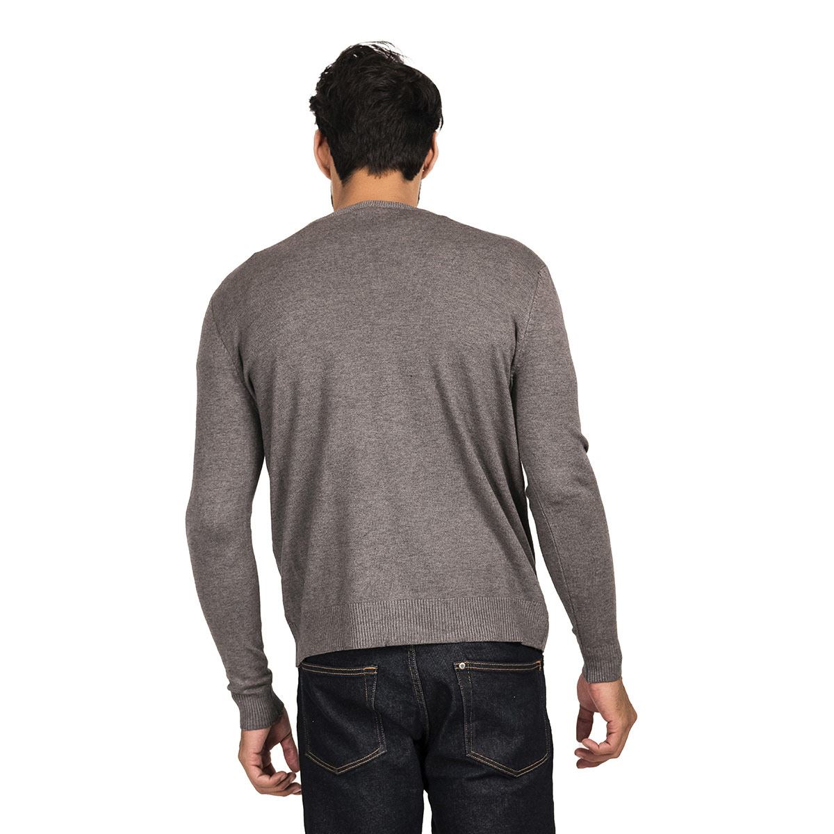 Suéter para caballero cuello V color oxford talla chica