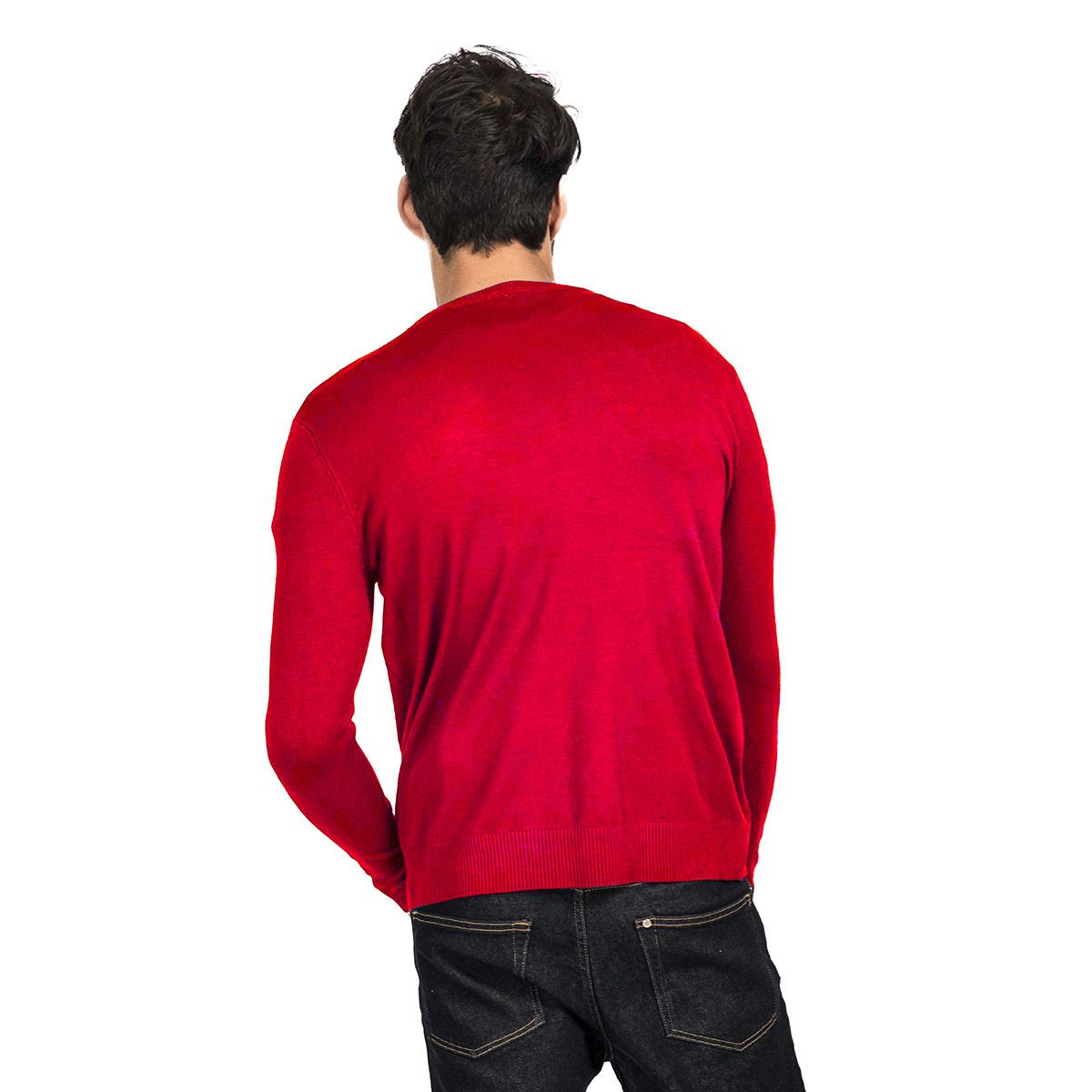 Suéter para caballero cuello redondo color vino talla mediana