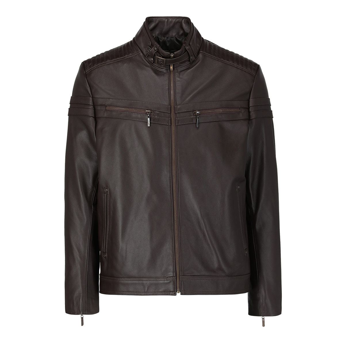 Chamarra Michel Domit A05I02 color café talla M