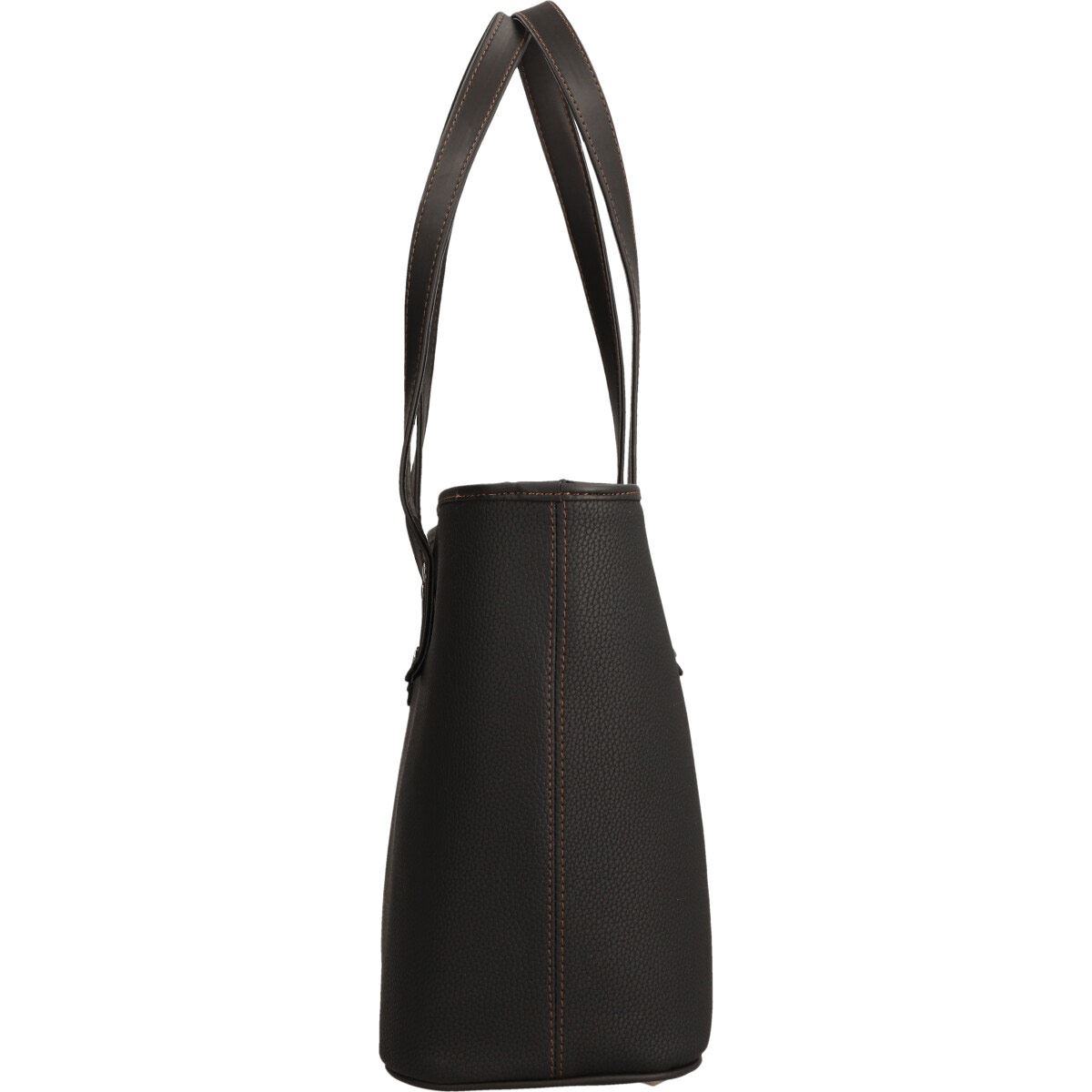 Bolsa Michel Domit cubeta con cierre color negro modelo DZR590