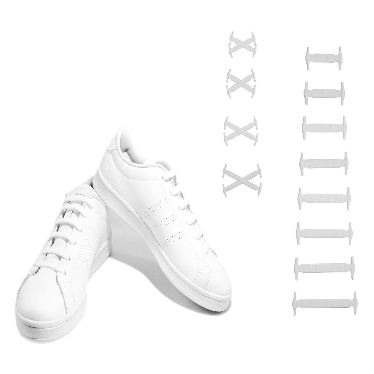 Agujetas de silicón,White,Happy Laces