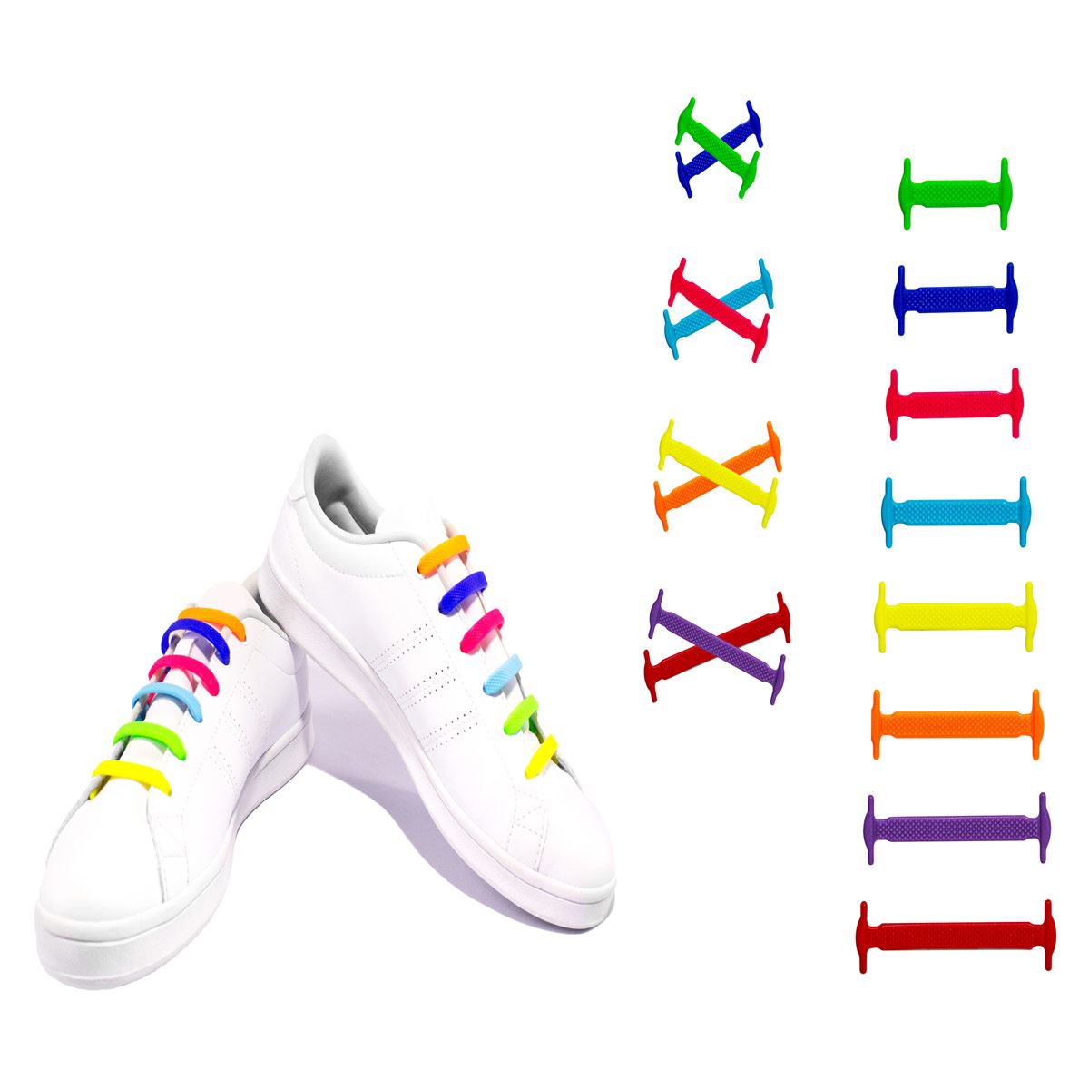 Agujetas de silicón,Multicolor,Happy Laces