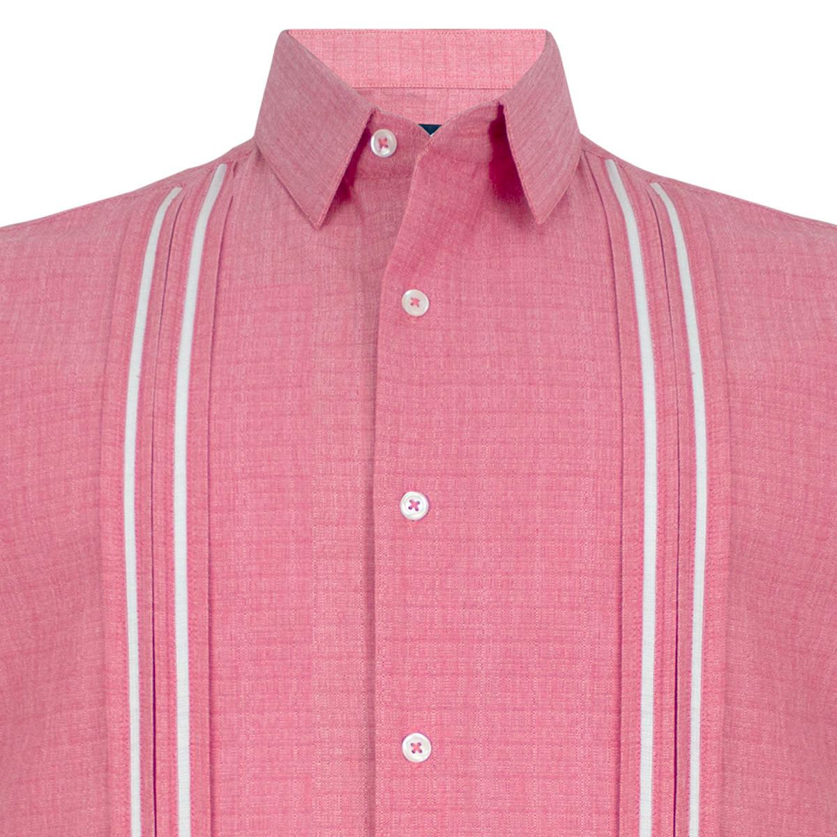 Guayabera manga corta 7145as talla mediana color rojo