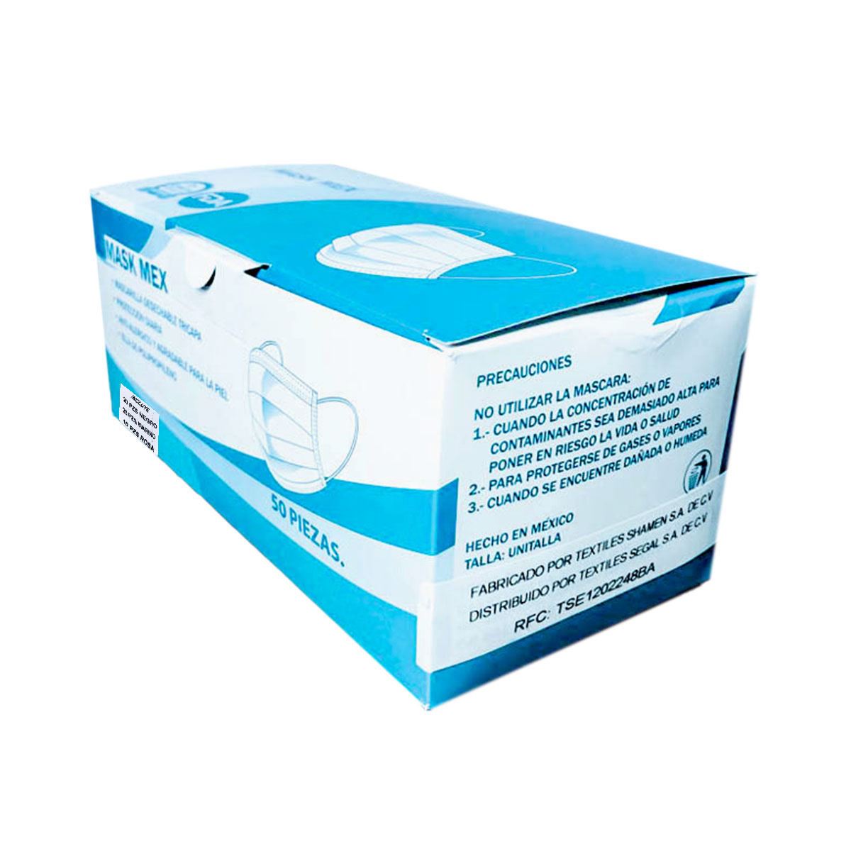 Cubrebocas triczapa 20 azul 20 negro 10 fiusha