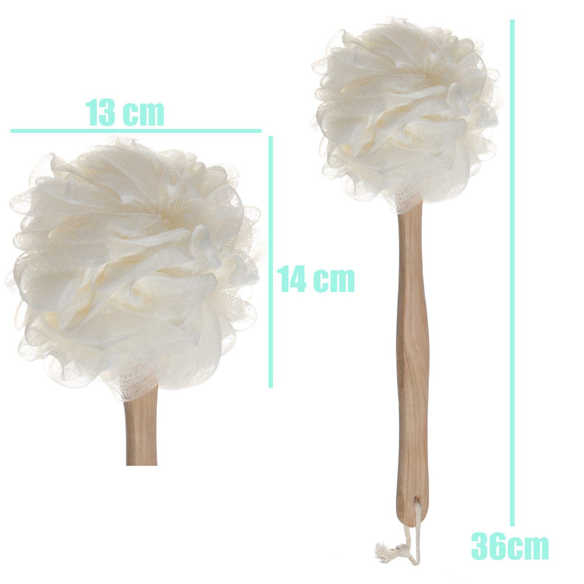 Esponja puff para baño c/mango