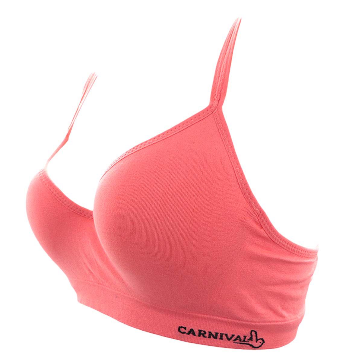 Brassiere Carnival Deportivo con varilla modelo 23780 talla 38B color coral  dama