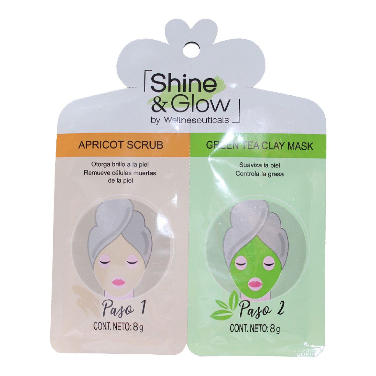 Exfoliantede albaricoque y Mascarilla de arcilla de té verde