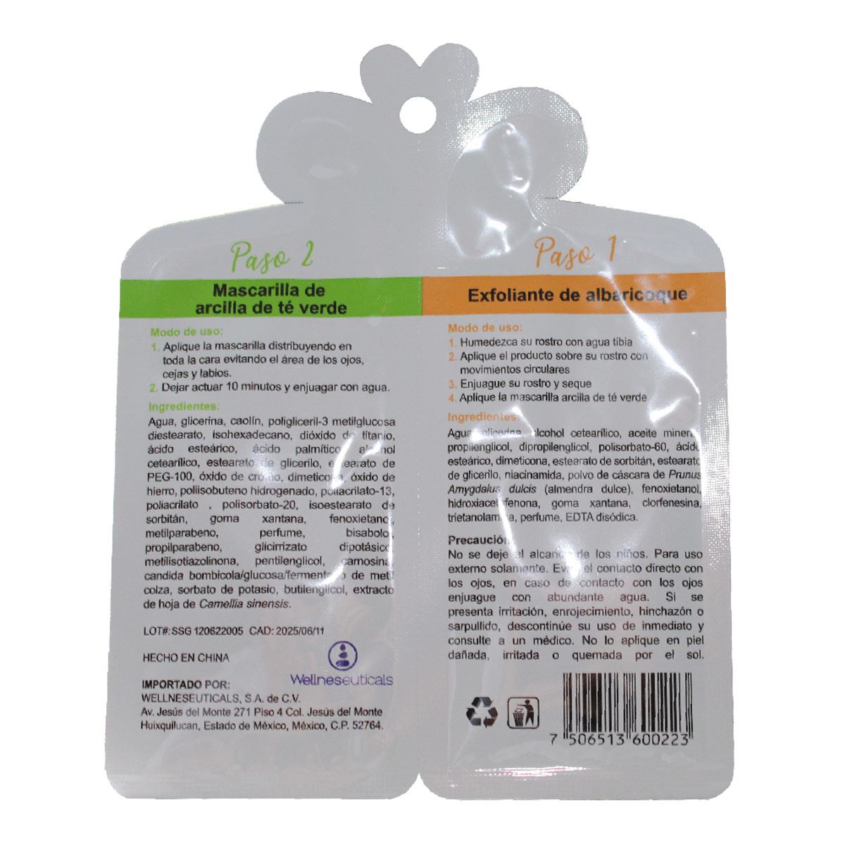 Exfoliantede albaricoque y Mascarilla de arcilla de té verde