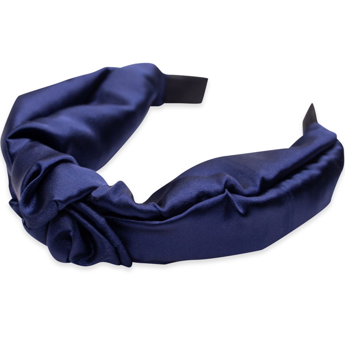 Diadema Dama Turbante Satín Azul Marino