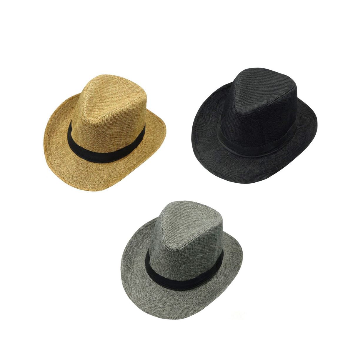 Sombrero vaquero de paja-tela