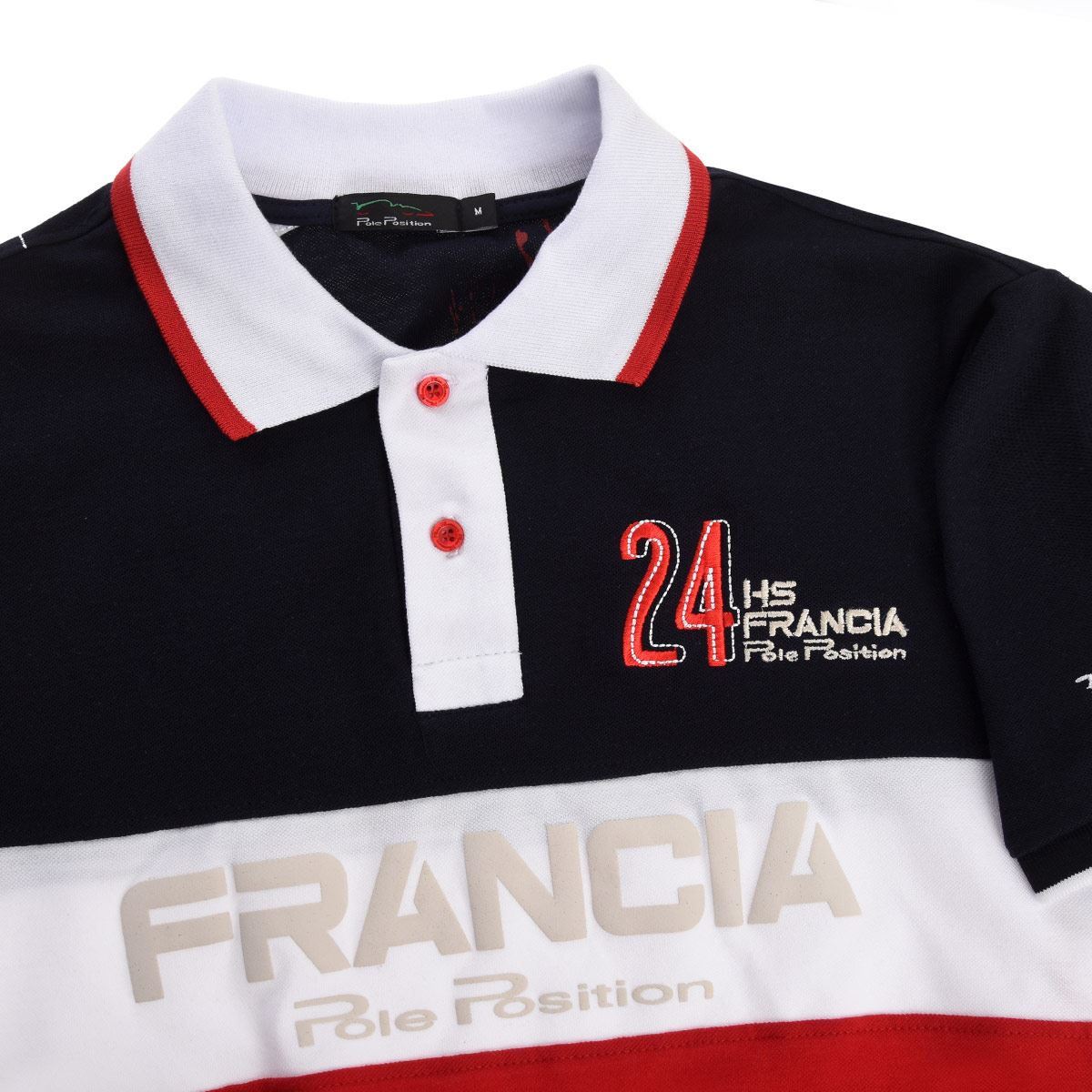 Playera Polo Pole Position Francia negro con Rojo EG