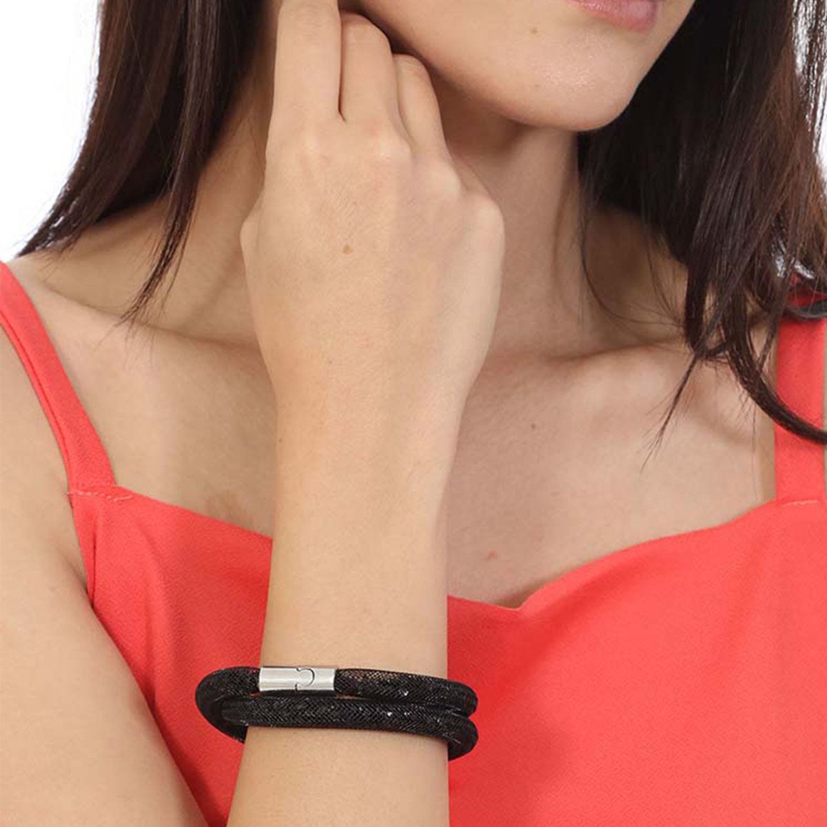 Brazalete de malla negra Amor de Cristal