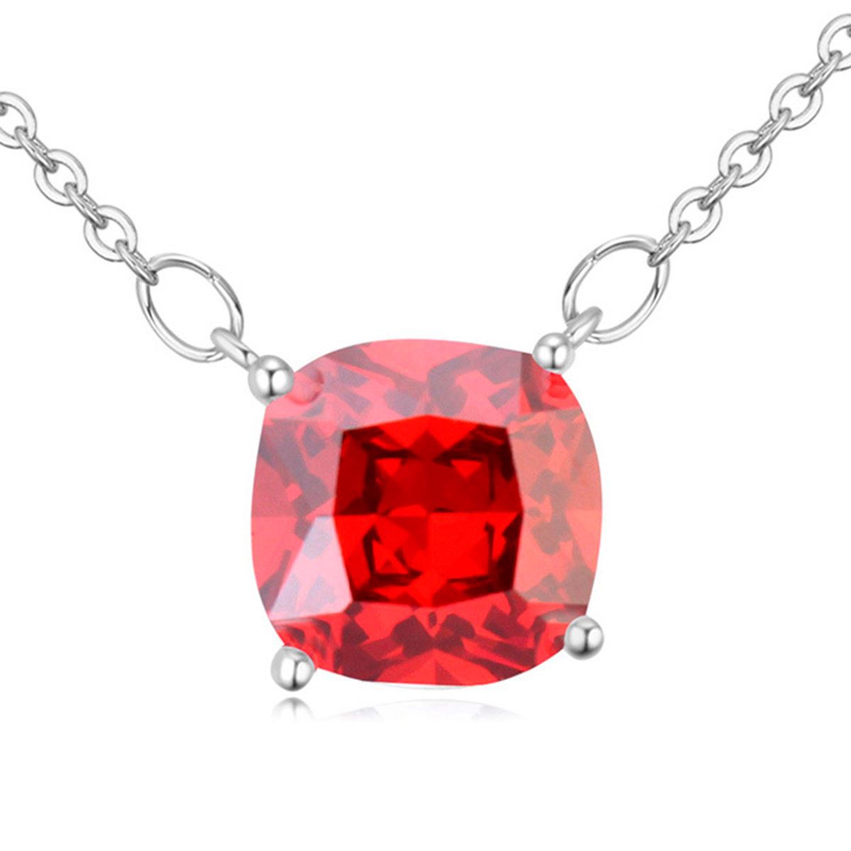 Collar Con Colgante De Rubí Y Diamantes Para Hombre, Chapado En Oro Blanco | Emir ICE