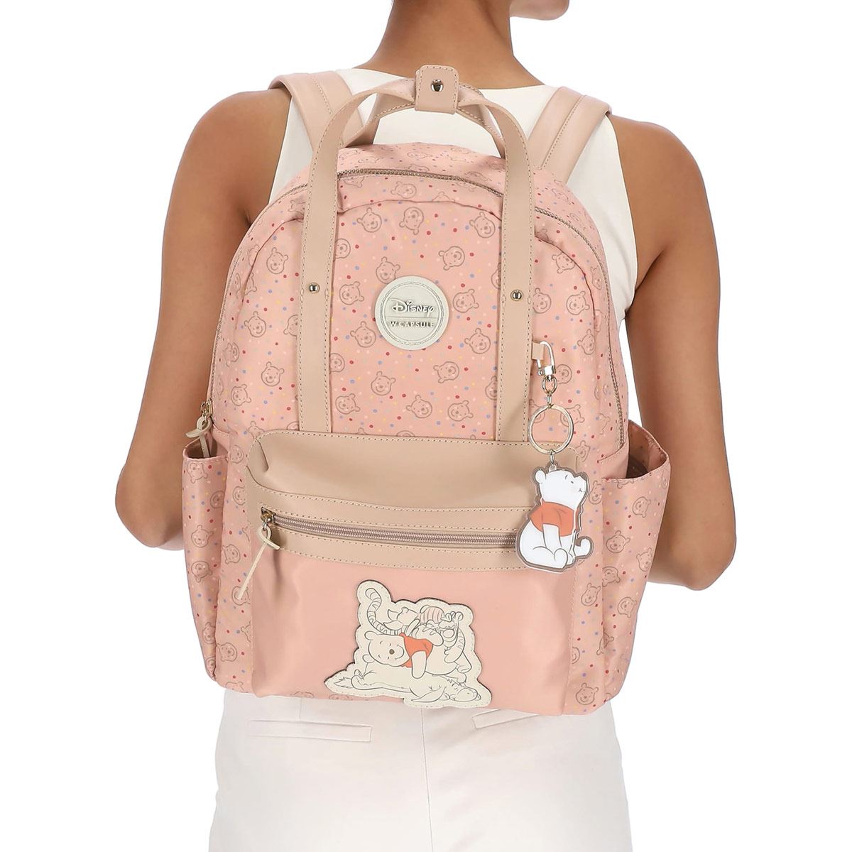 Pañalera backpack color Nude/Multicolor para mujer W CAPSULE