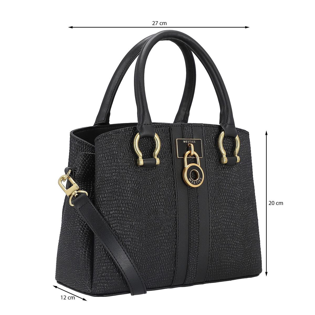 Bolso Satchel Westies Negro para Mujer