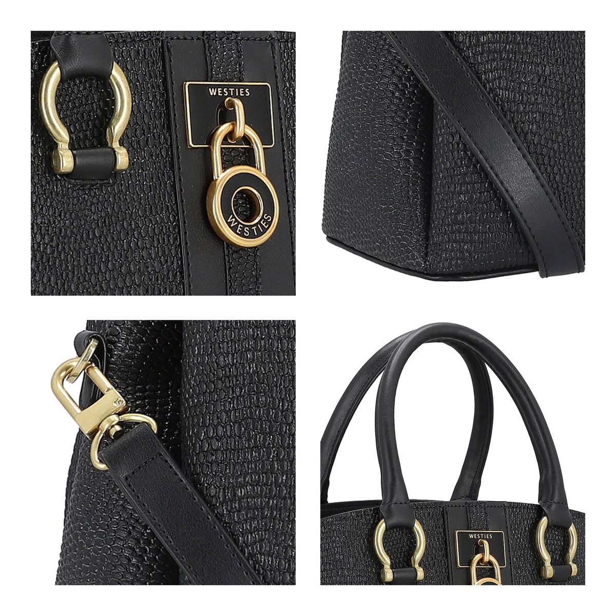 Bolso Satchel Westies Negro para Mujer