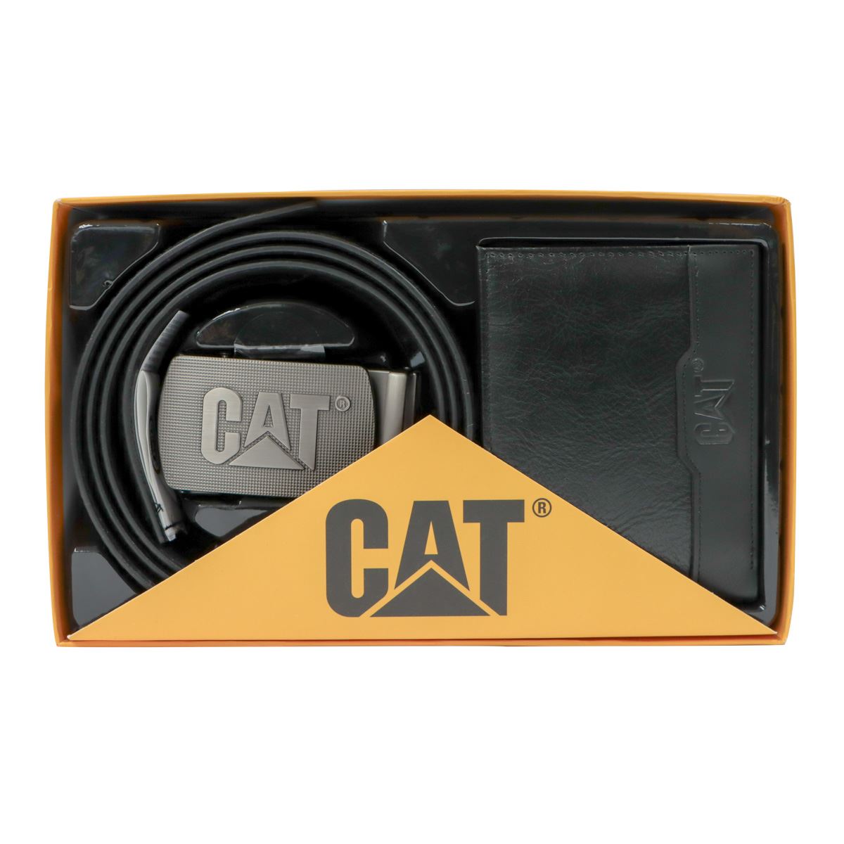 Set Cartera y Cinturón CAT Color Negro para Hombre