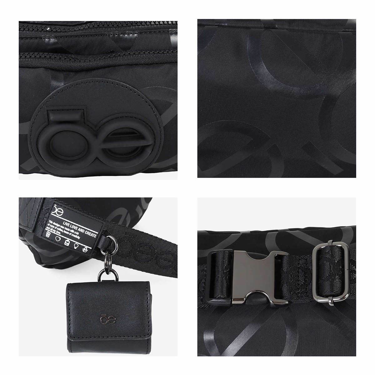 Bolso Cloe Cangurera Color Negro Para Mujer