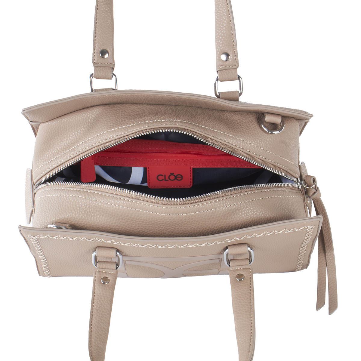 Bolso Satchel Color Fango Para Mujer Cloe