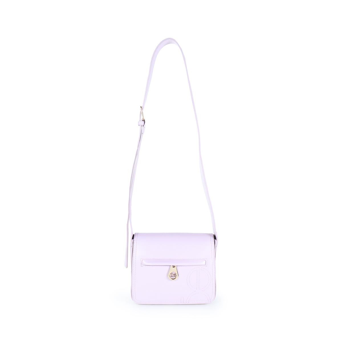 Bolso bandolera rosado mini con solapa con puntada detalles | Moda de