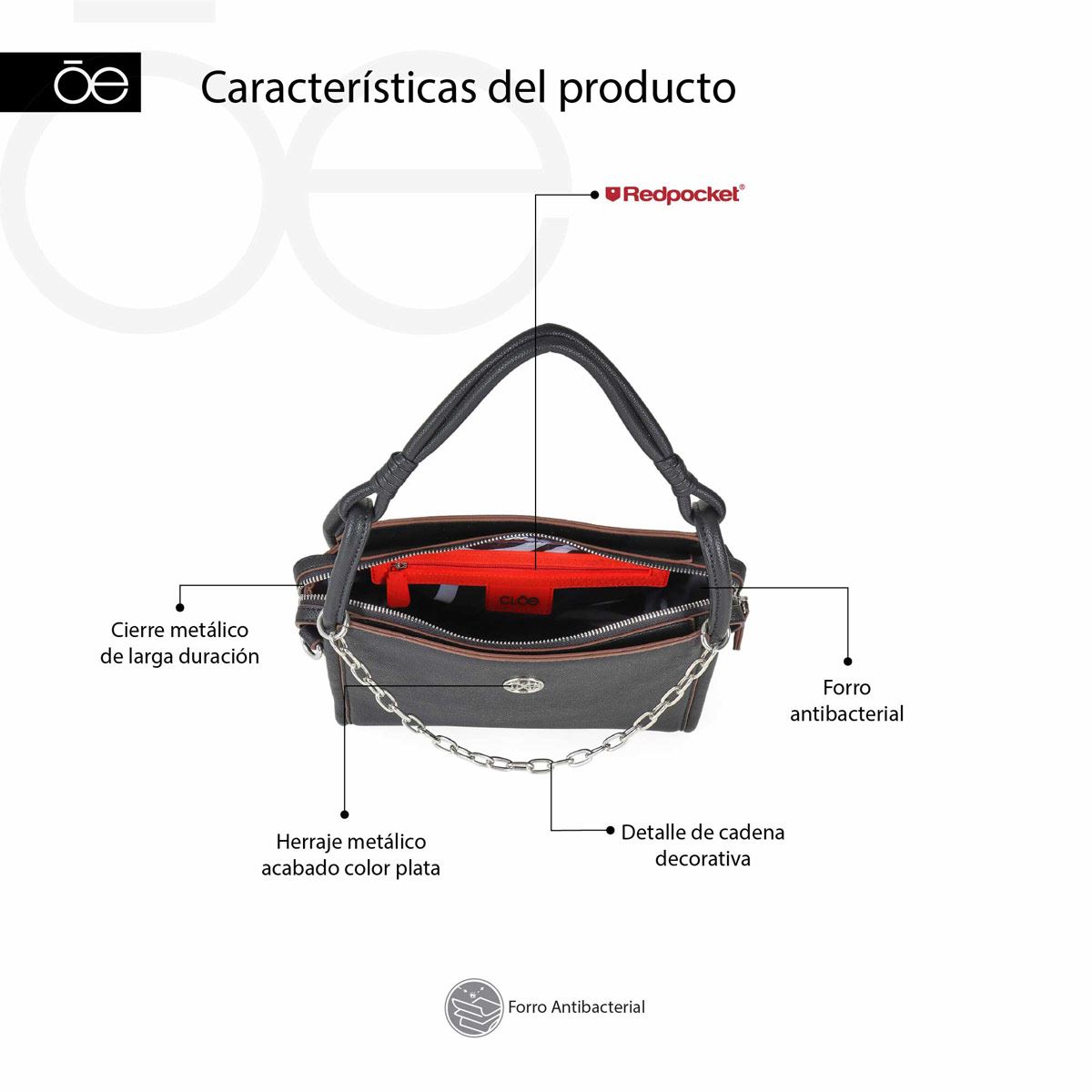 Bolso satchel cloe modelo 1BLCV23721NEG