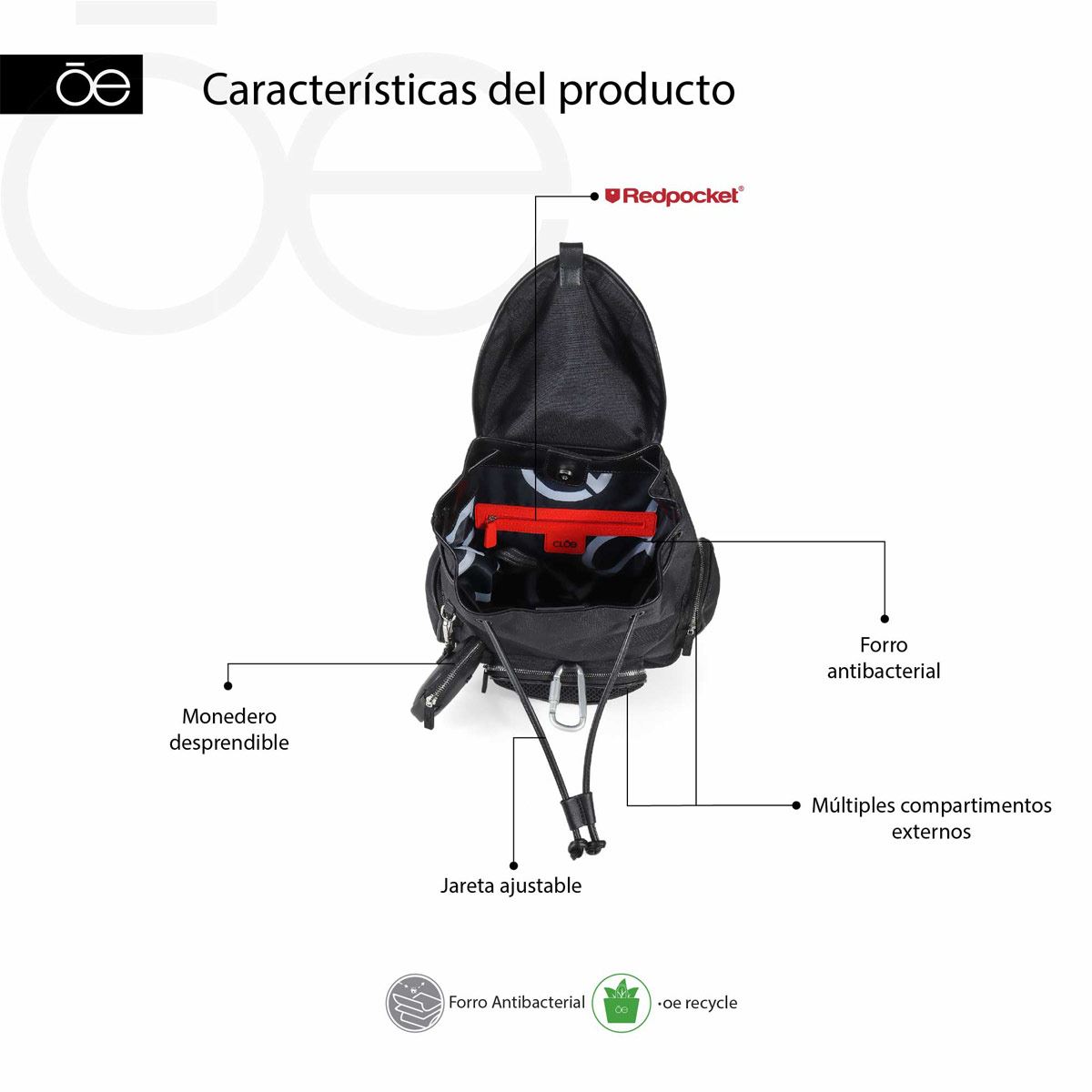 Bolso Backpack Cloe Modelo 2BLCP23483MUL