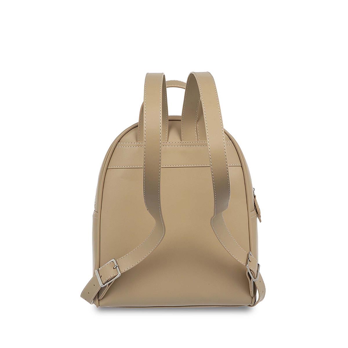Bolso Backpack Color Beige Para Mujer Cloe