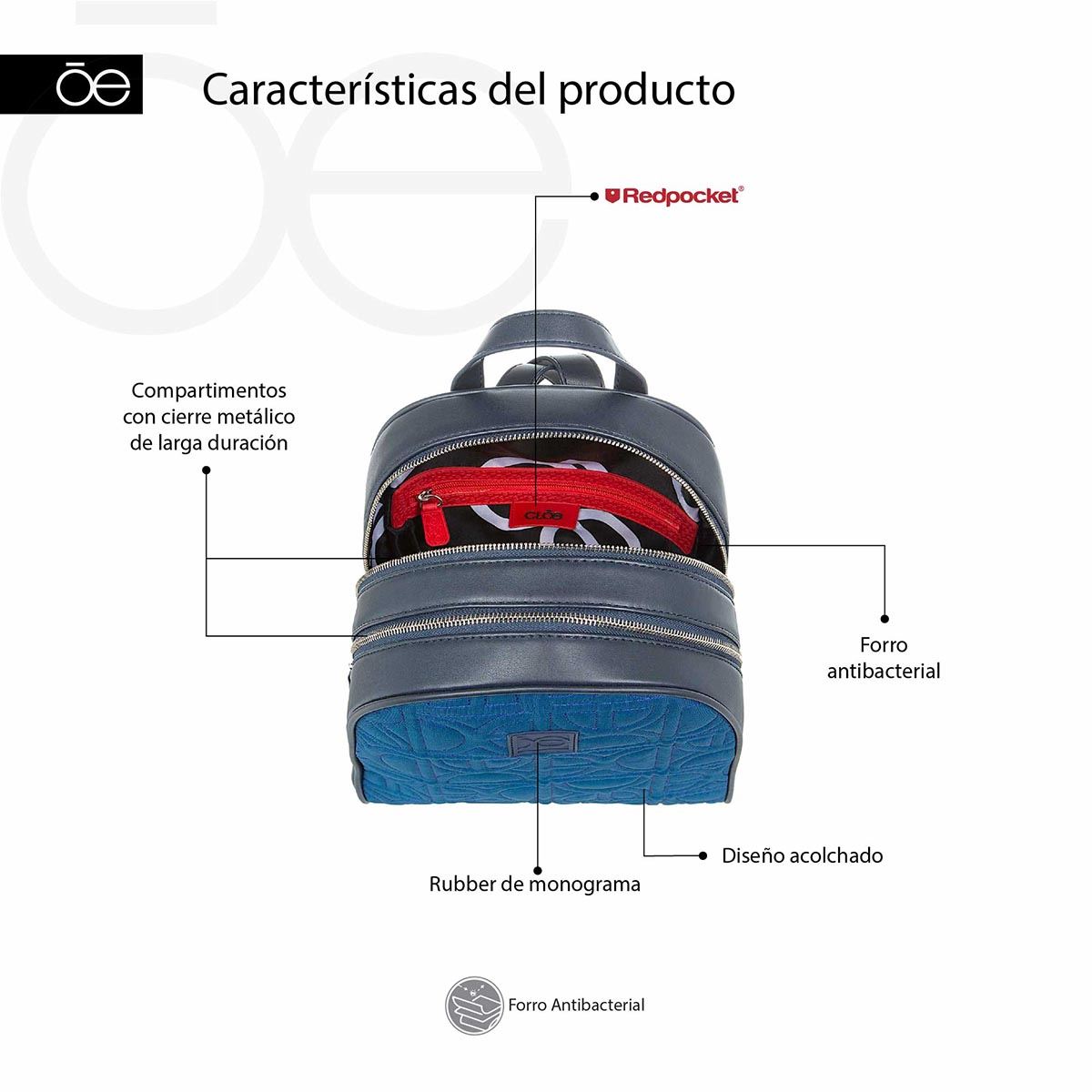 Bolso Backpack Color Beige Para Mujer Cloe