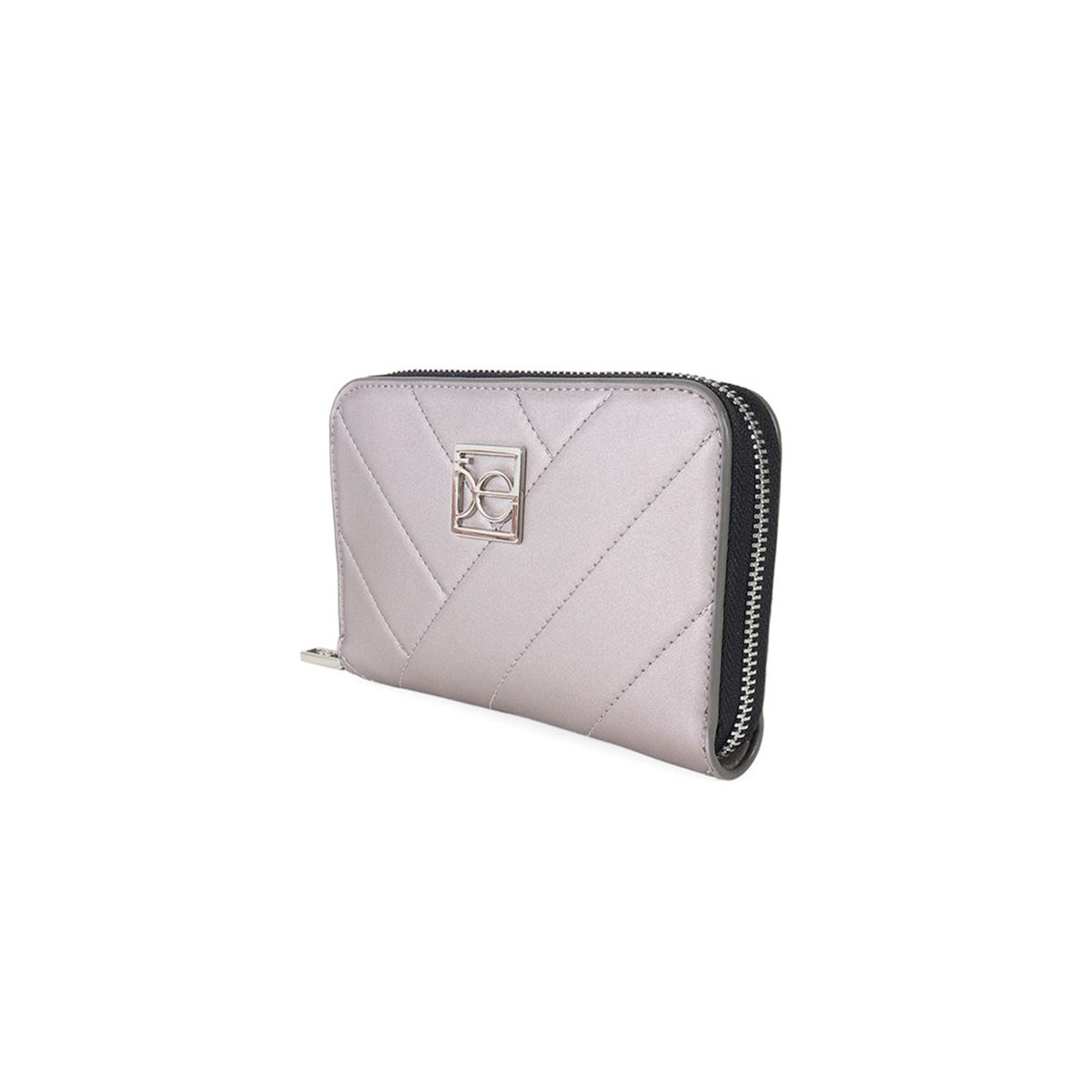 Billetera Cloe Cierre sencillo color Gris para Mujer
