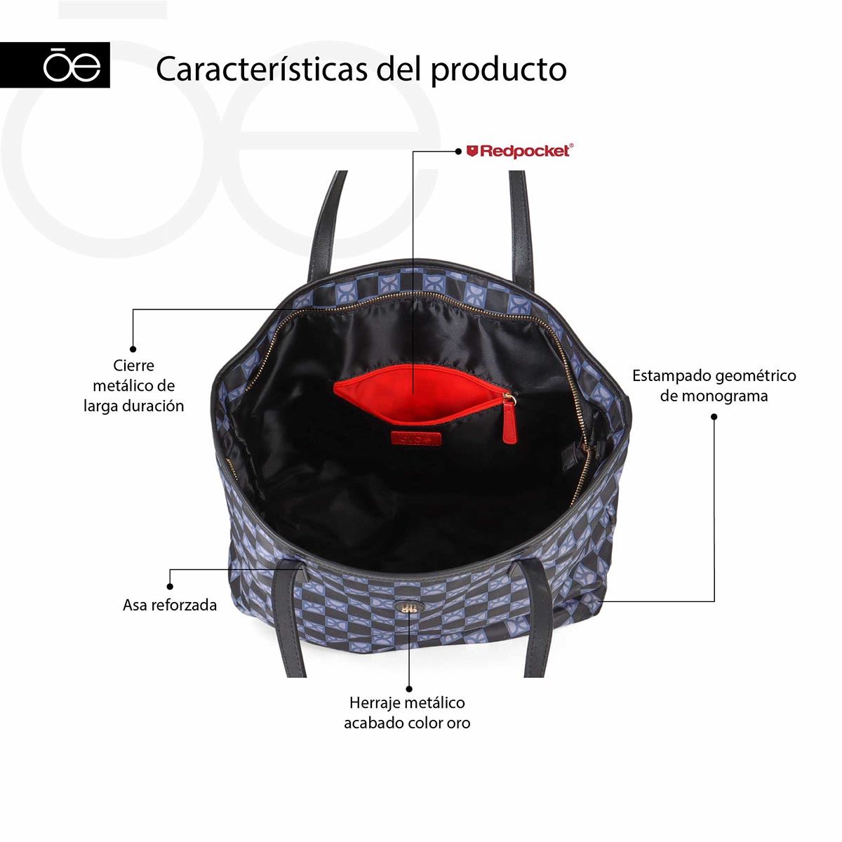 Bolso Tote Cloe Rosa para Mujer