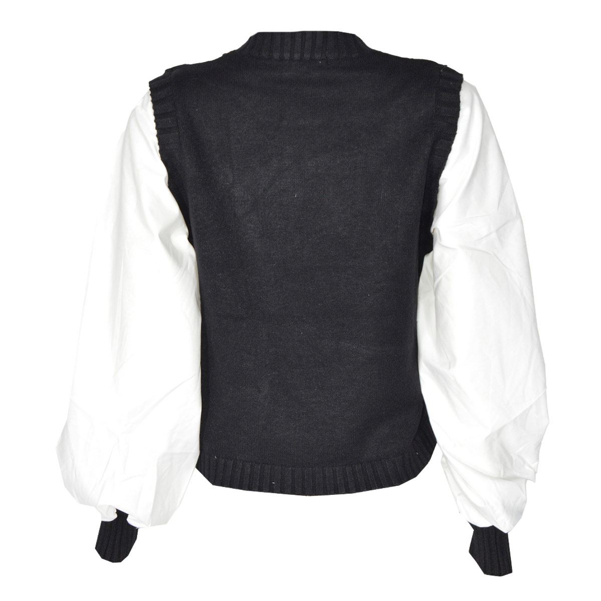 Suéter Con Mangas En Combinación y Detalles De Botones Para Mujer Philosophy Jr