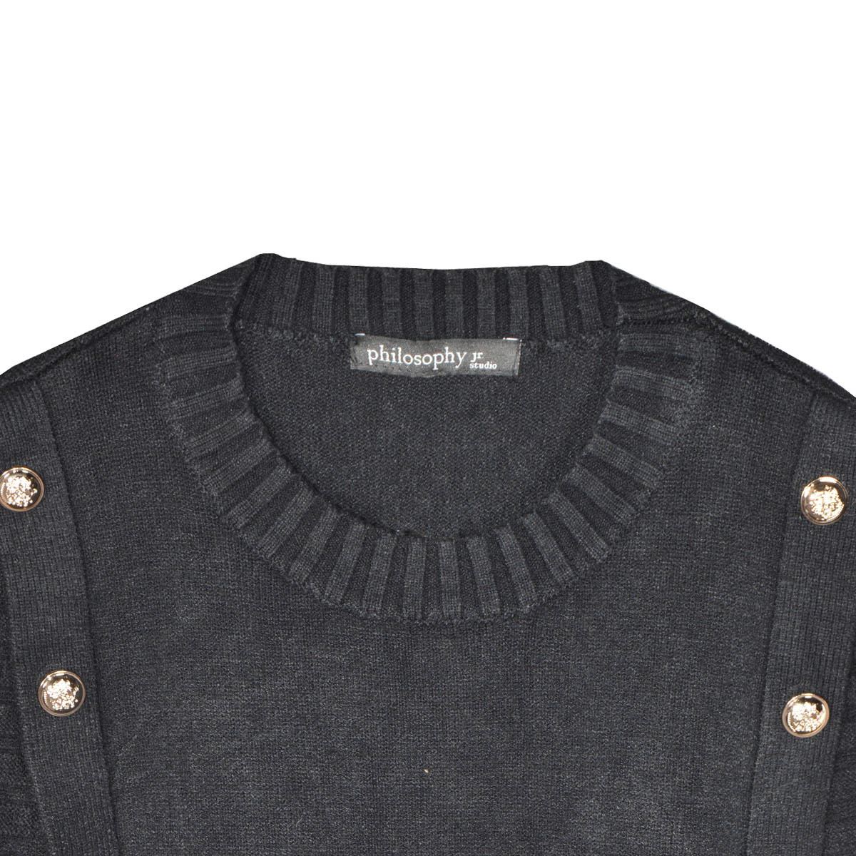 Suéter Con Mangas En Combinación y Detalles De Botones Para Mujer Philosophy Jr