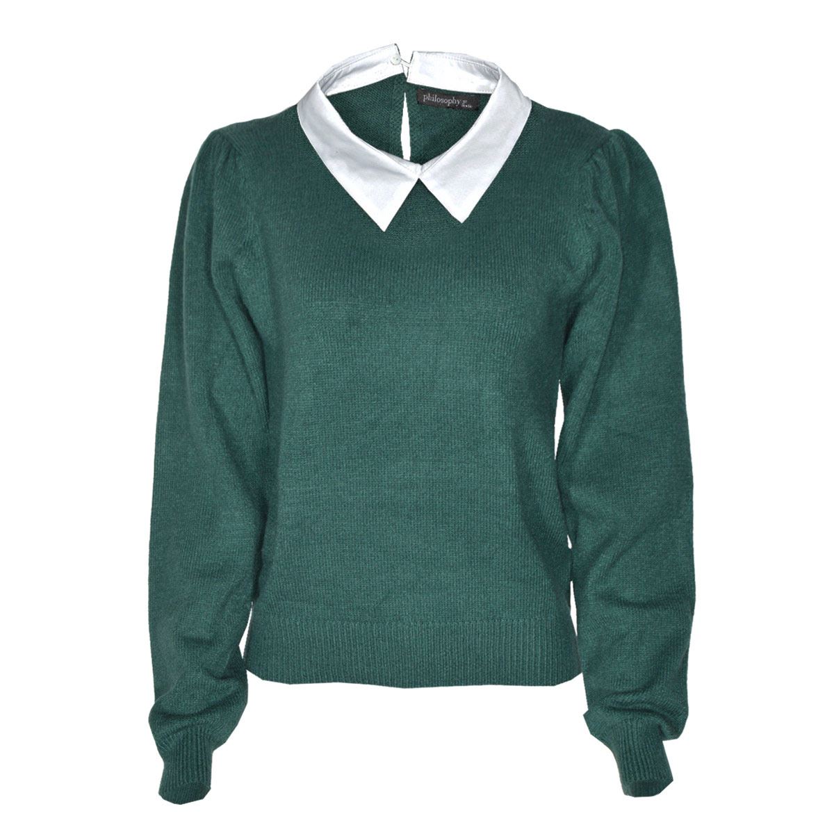 Suéter Liso Con Cuello En Combinación Para Mujer Philosophy