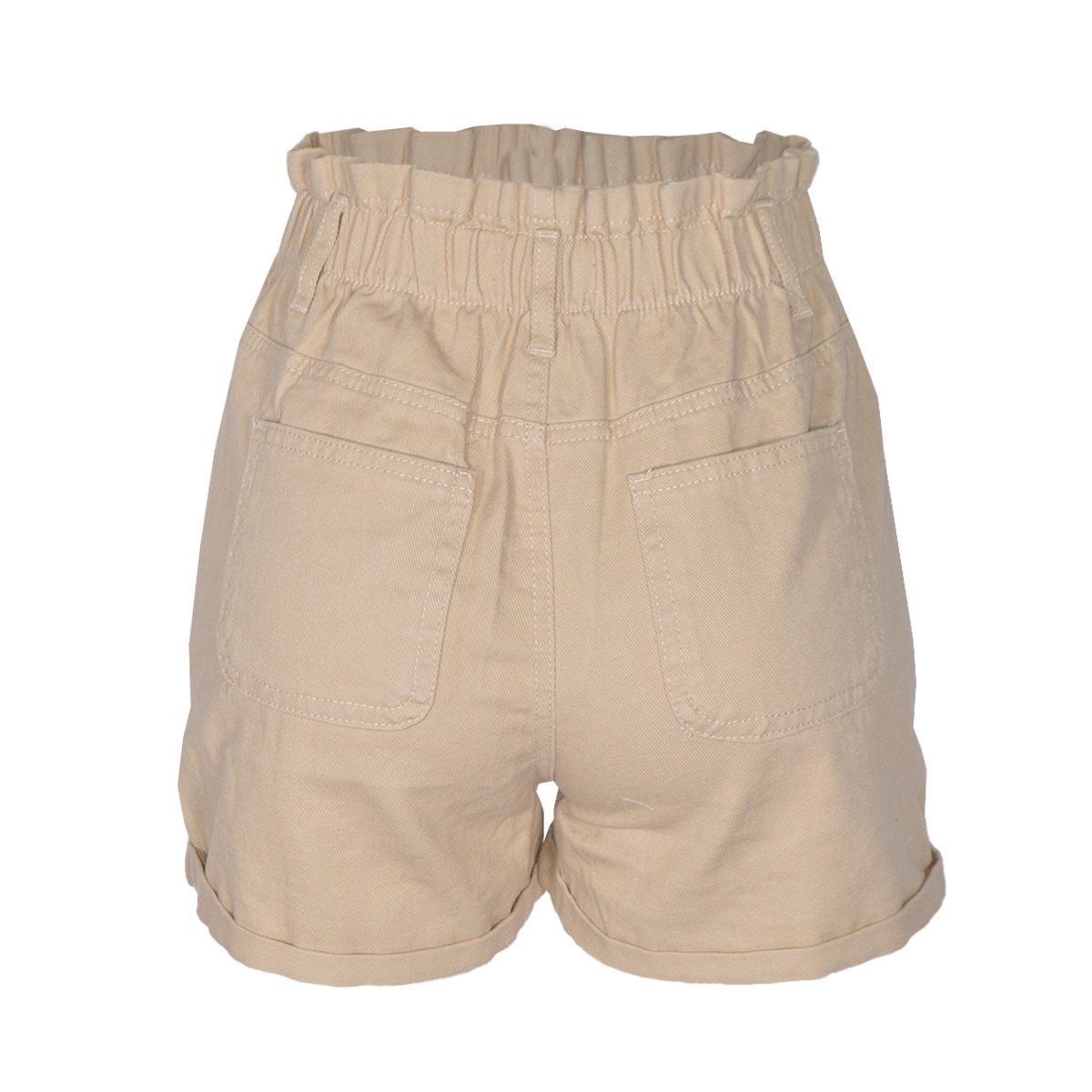 Short recto para mujer con botones y elástico Philosophy talla chica color cafe claro modelo 6616PM