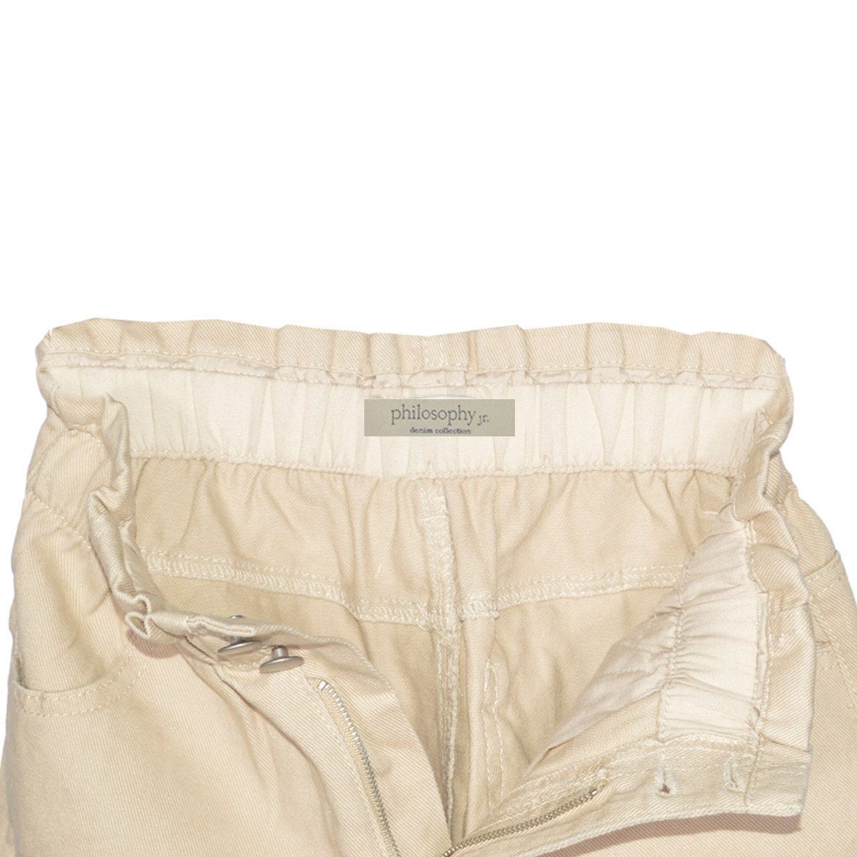 Short recto para mujer con botones y elástico Philosophy talla chica color cafe claro modelo 6616PM